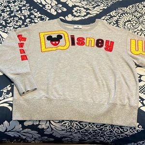 Women’s hard to find Walt Disney World sweatshirt red yellow shiny size large